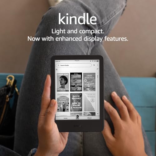 New Amazon Kindle (16 GB) - Lightest and most compact Kindle, now with faster page turns, and higher contrast ratio, for an enhanced reading experience - Black