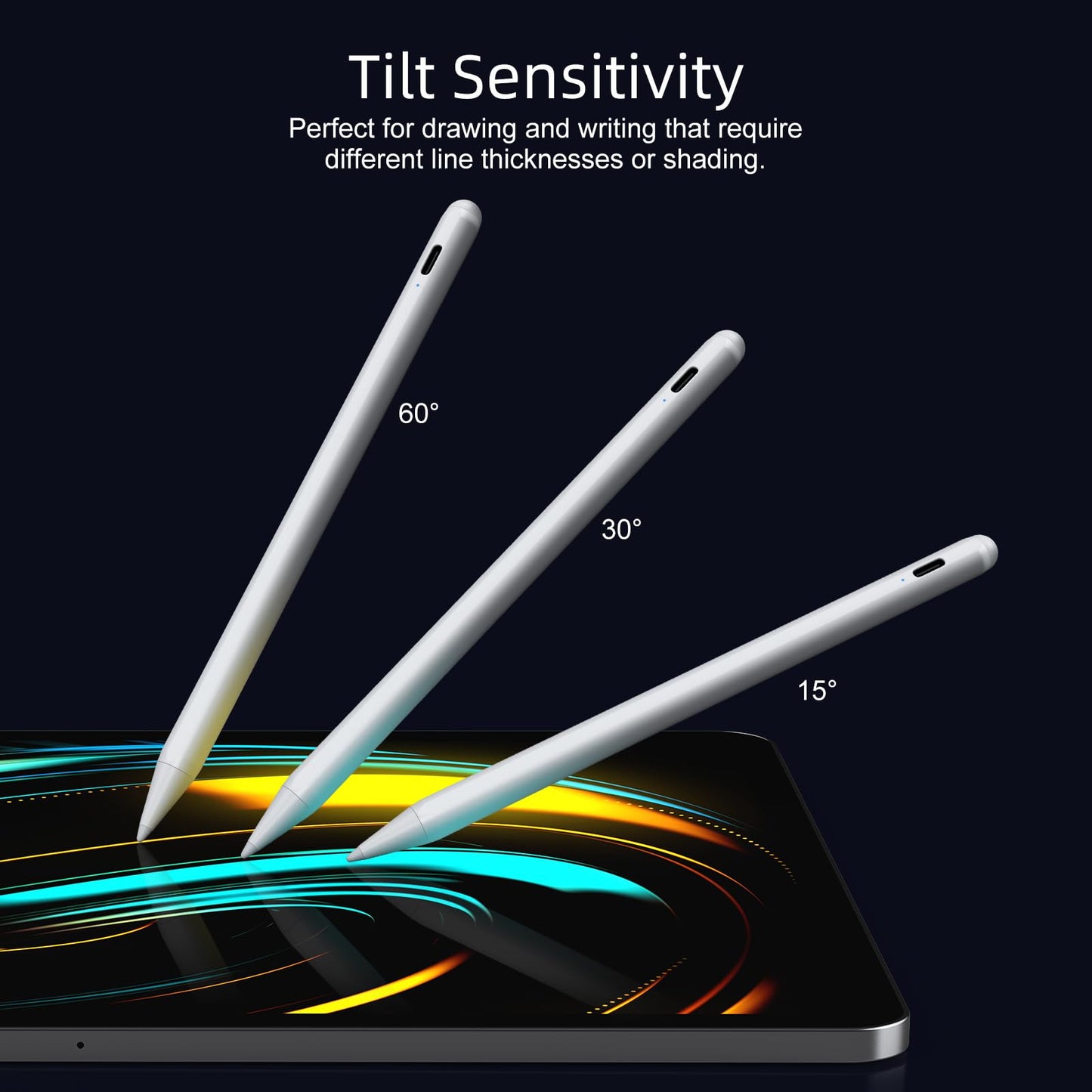 Stylus Pen for iPad 6th-10th Generation-2X Fast Charge Active Pencil Compatible with 2018-2024 Apple iPad Pro 11"/12.9"/M4, iPad Air 3/4/5/M2, iPad Mini 5/6 Gen-White