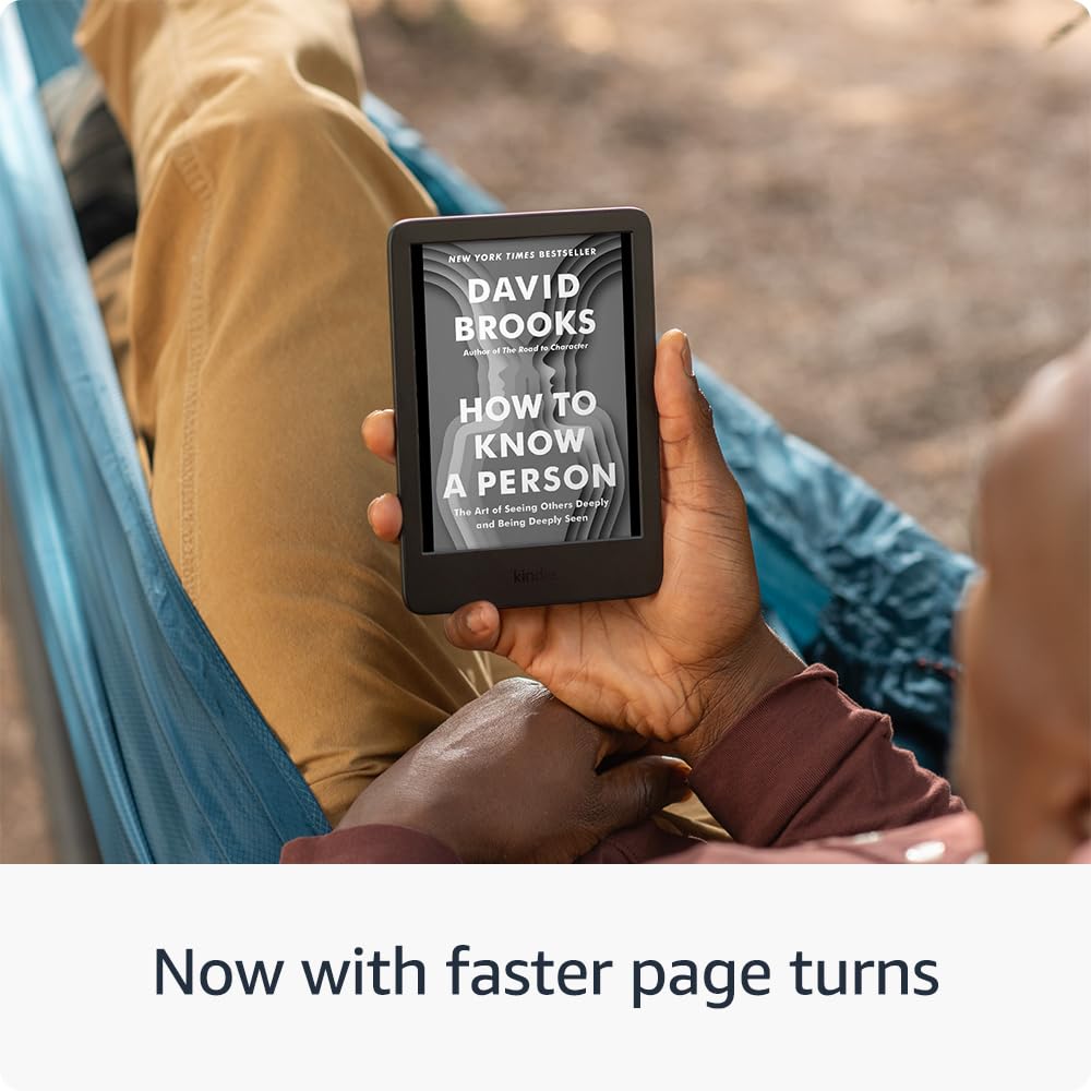 New Amazon Kindle (16 GB) - Lightest and most compact Kindle, now with faster page turns, and higher contrast ratio, for an enhanced reading experience - Black