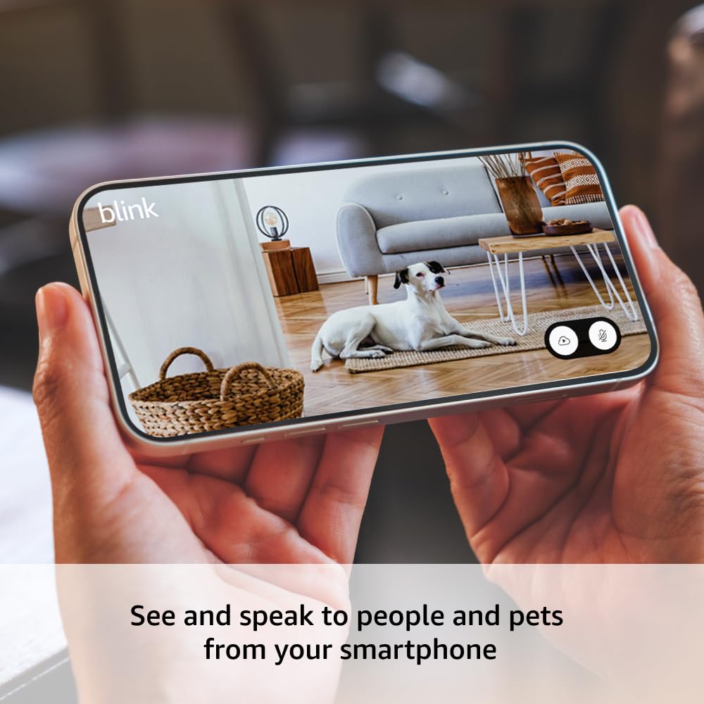 Blink Mini 2 (Newest Model) — Home Security & Pet Camera(s) with HD video, color night view, motion detection, two-way audio, and built-in spotlight — 1 camera (White)