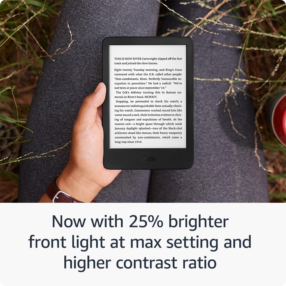 New Amazon Kindle (16 GB) - Lightest and most compact Kindle, now with faster page turns, and higher contrast ratio, for an enhanced reading experience - Black