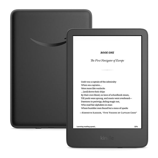 New Amazon Kindle (16 GB) - Lightest and most compact Kindle, now with faster page turns, and higher contrast ratio, for an enhanced reading experience - Black